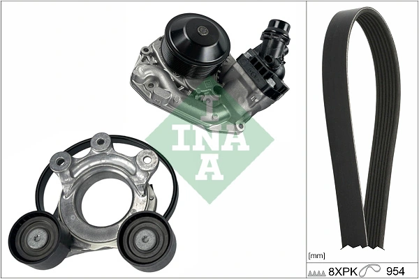 Water Pump + V-ribbed Belt Kit